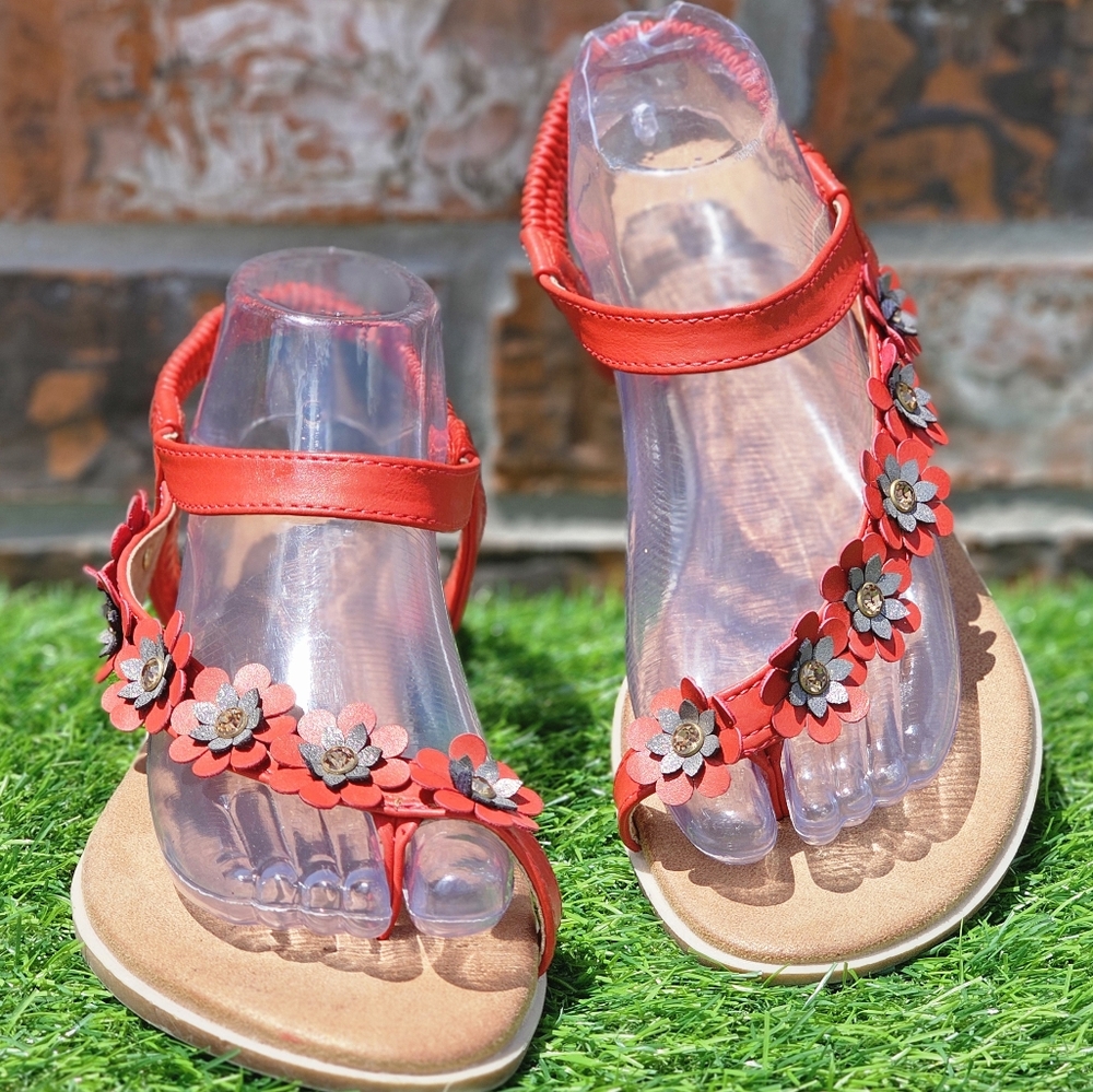 Patrizia By Spring Step Pearl Sandals Color Ruby Red, Woman's Size 10